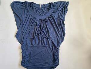Milky Way Top Womens M Blue Blouson Flowy Casual Y2K 2000s Wear